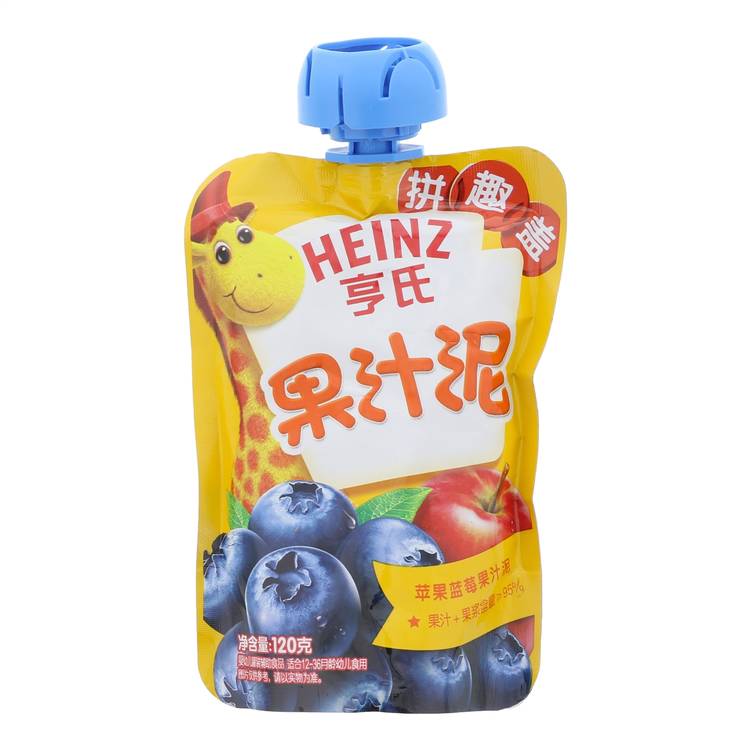 亨氏乐维滋果汁泥苹果蓝莓120g/袋