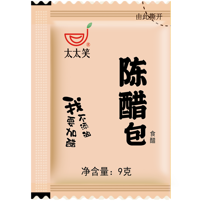 太太笑太太笑陈醋包颜色呈琥珀色，味酸9克