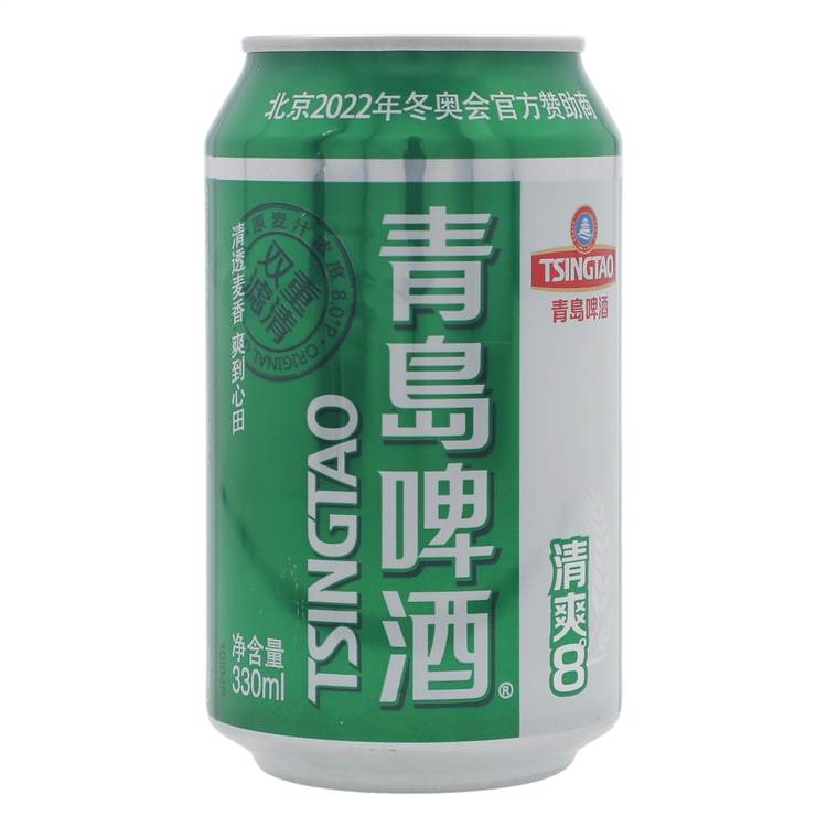 青岛啤酒8度330ml清爽易拉罐