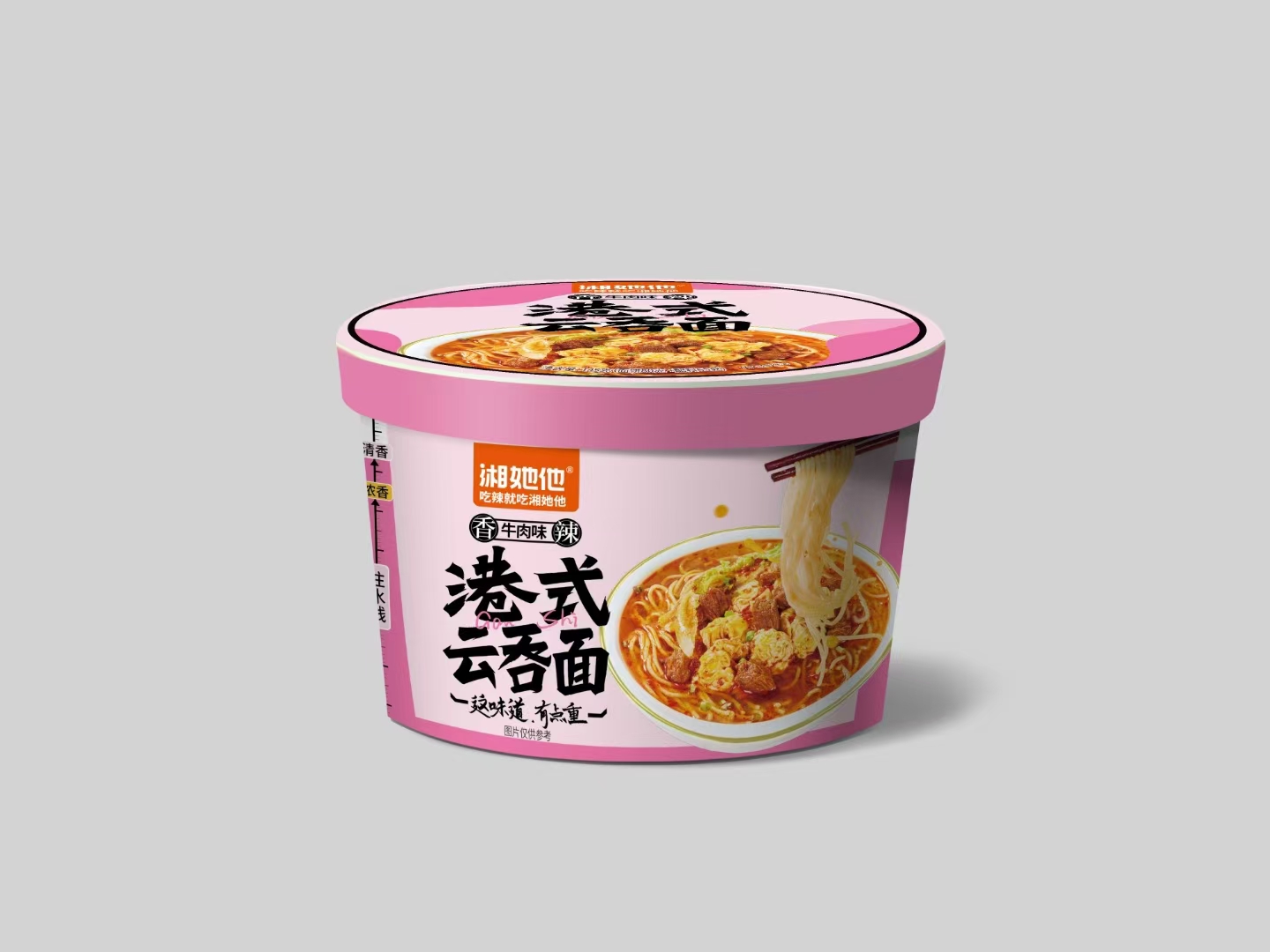 湘她他湘她他港式云吞面香辣牛肉味150克