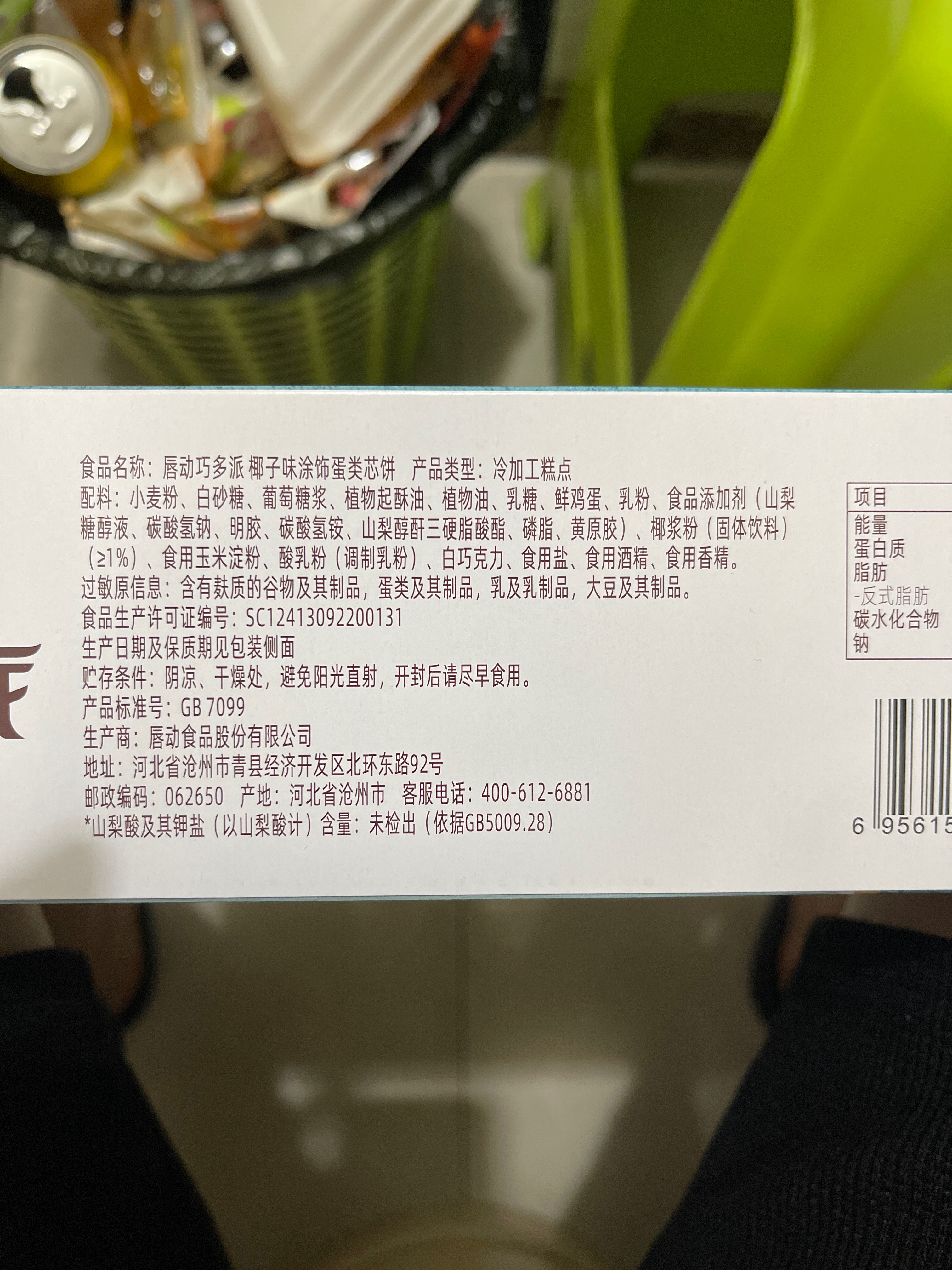 唇动巧多派8枚椰子味
