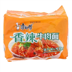 康师傅经典香辣牛肉面五包入