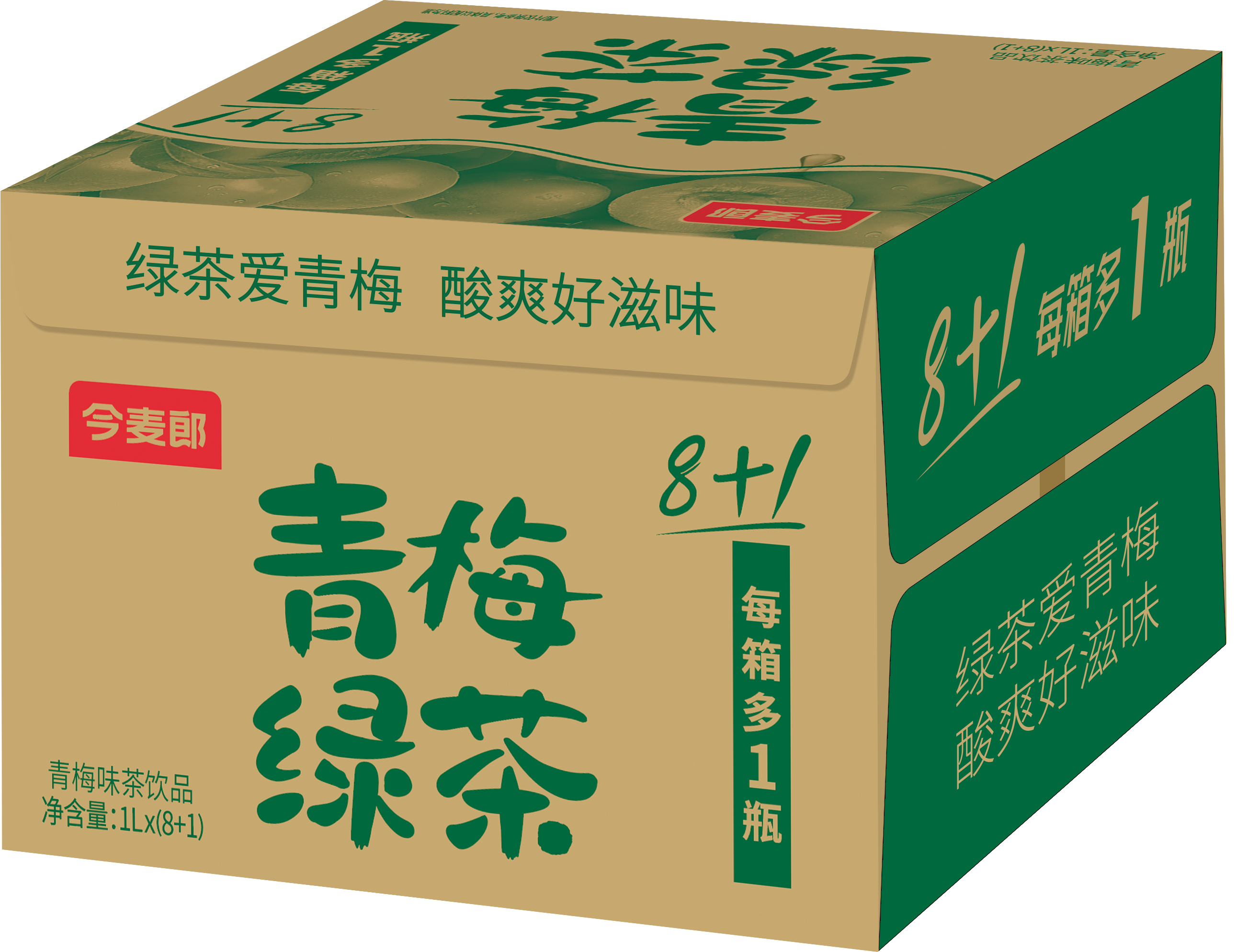 今麦郎青梅绿茶1Lx（8+1）-箱