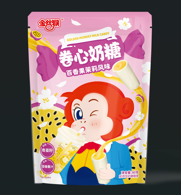 金丝猴金丝猴卷心奶糖（百香果茉莉风味）香甜可口80克