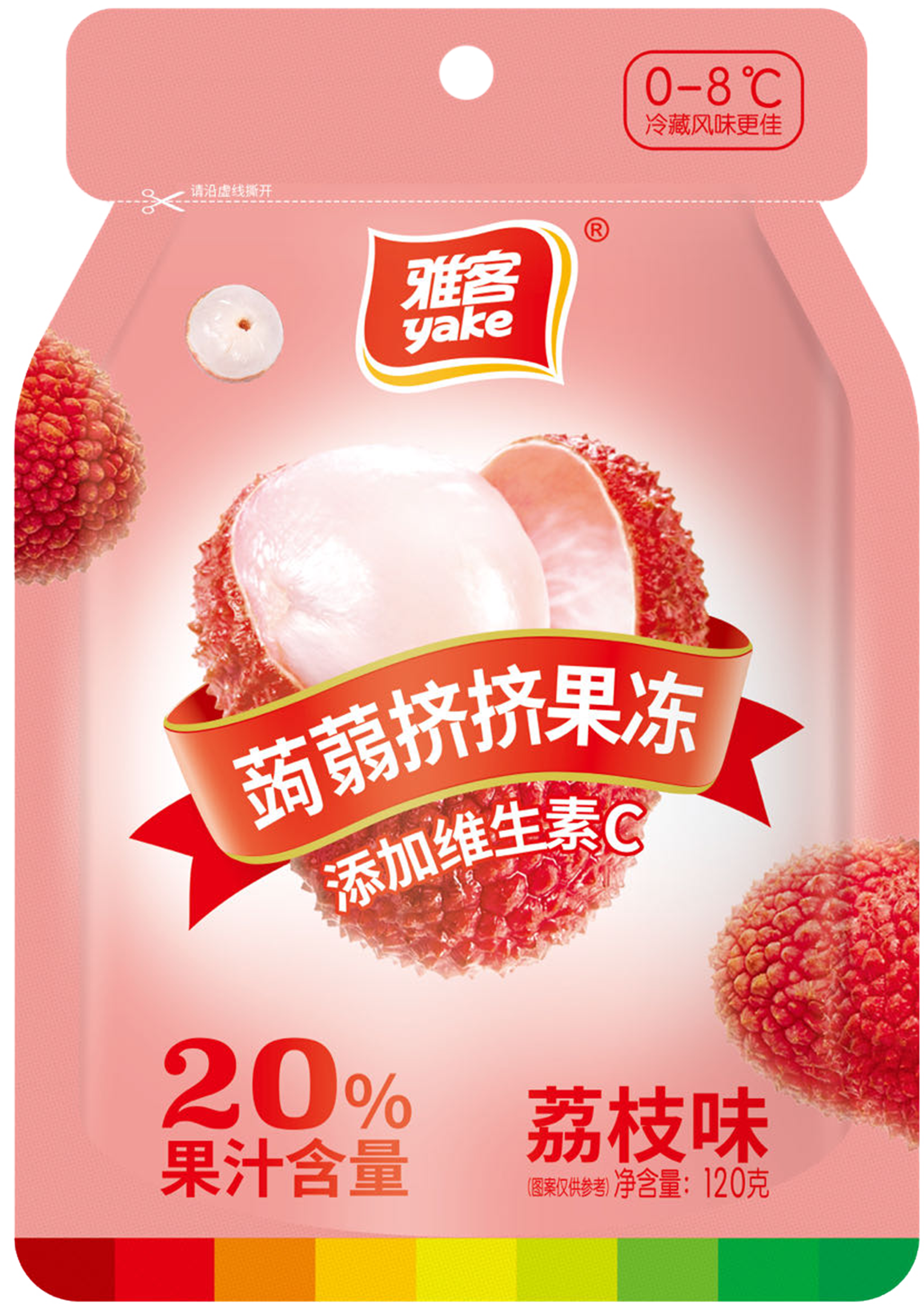 雅客120g蒟蒻挤挤果冻(荔枝味)