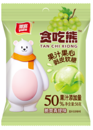 56g贪吃熊果汁果心剥皮软糖青提味