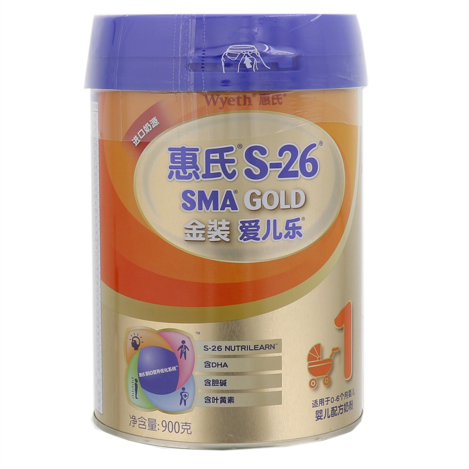 惠氏S-26金装爱儿乐婴儿配方奶粉1段900g