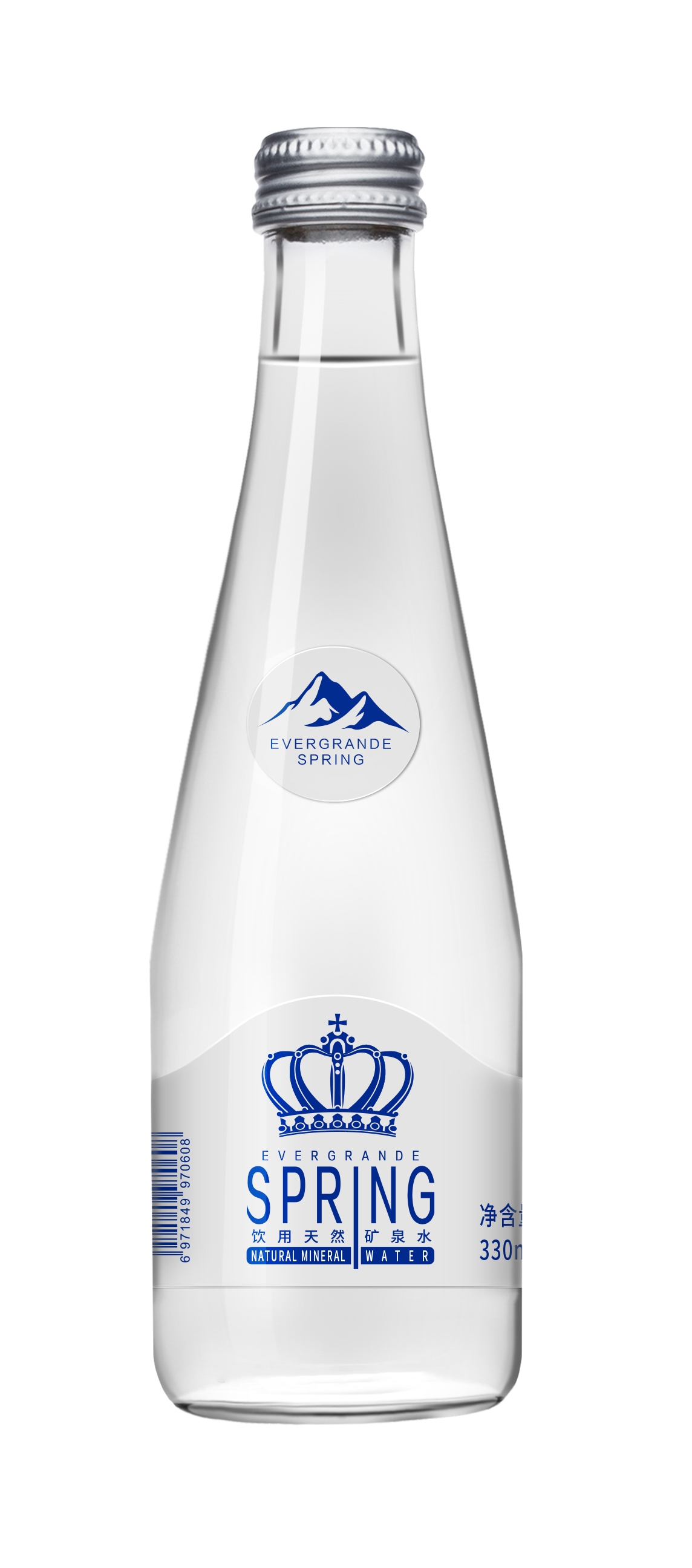 恒大冰泉  玻璃瓶水330ml