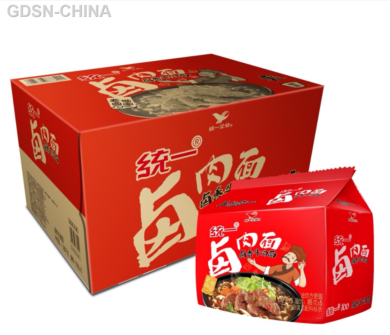 统一100卤肉面卤香牛肉五合一外箱