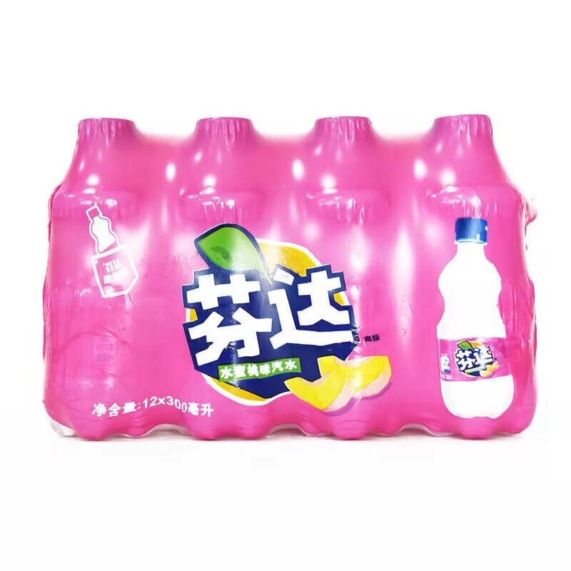 300ml芬达水蜜桃味汽水*12