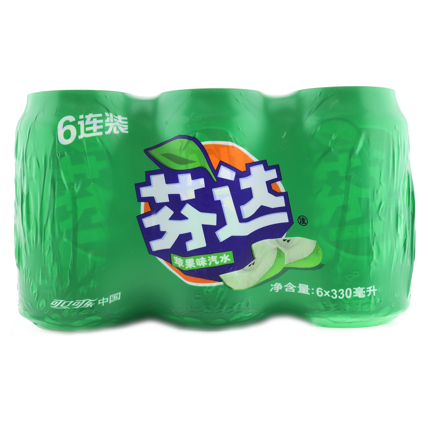 芬达/芬达苹果味汽水 CAN330ml/*6全塑包彩膜