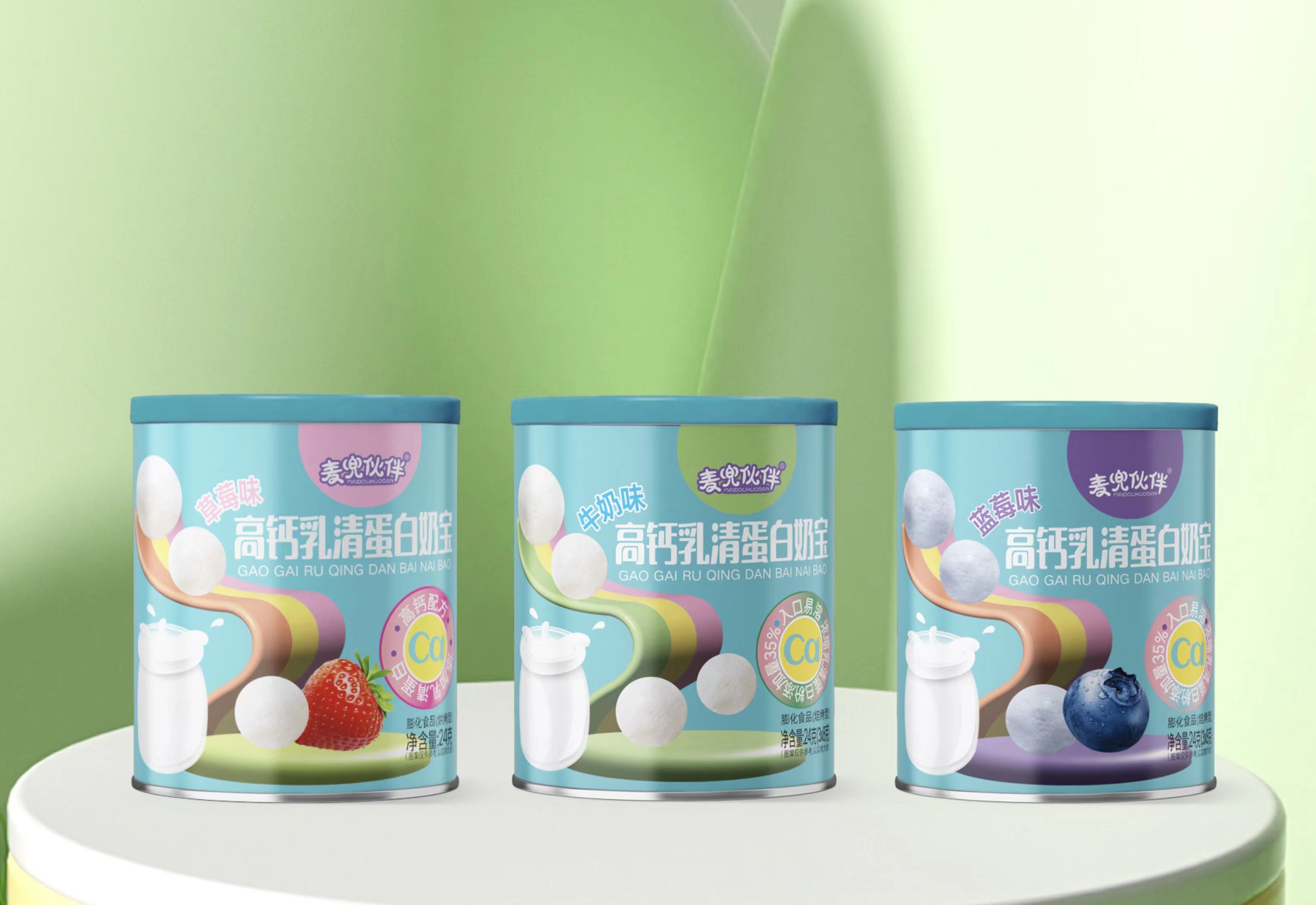 麦兜伙伴高钙乳清蛋白奶宝蓝莓味24克