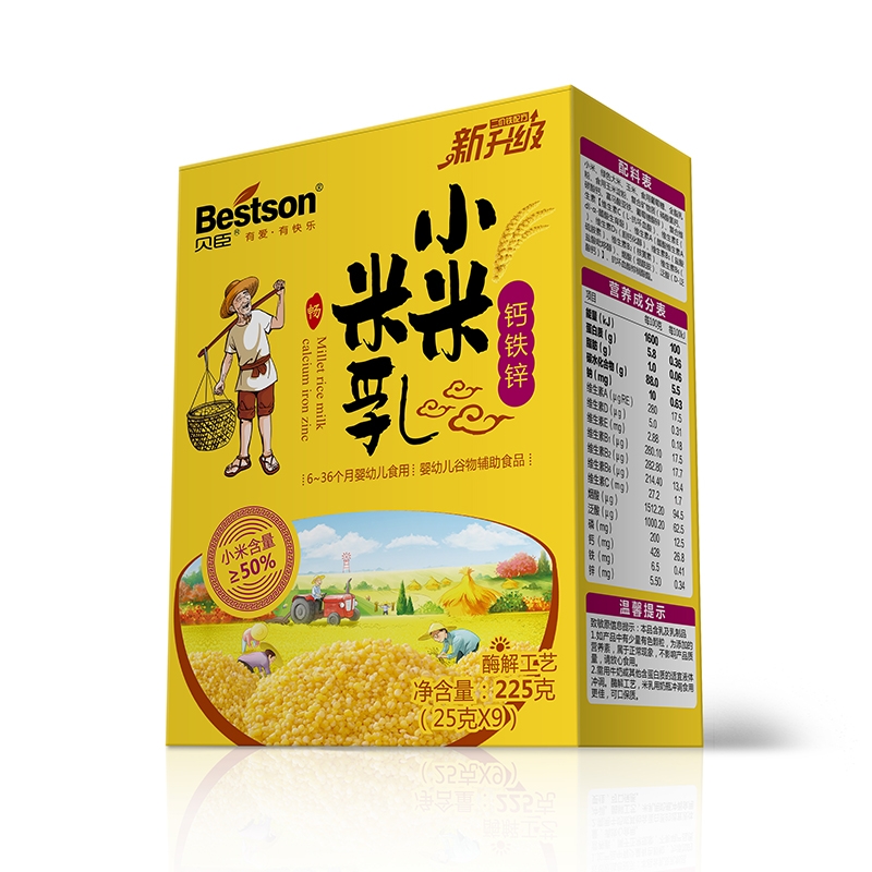 贝臣小米米乳225克钙铁锌