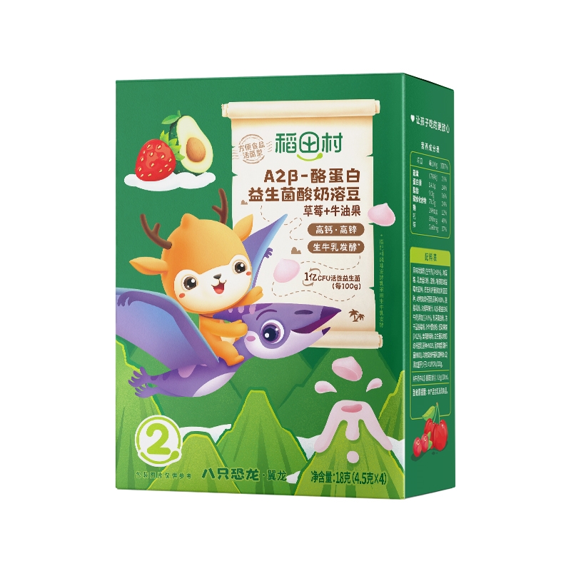 稻田村金装高钙草莓益生菌酸奶小溶豆