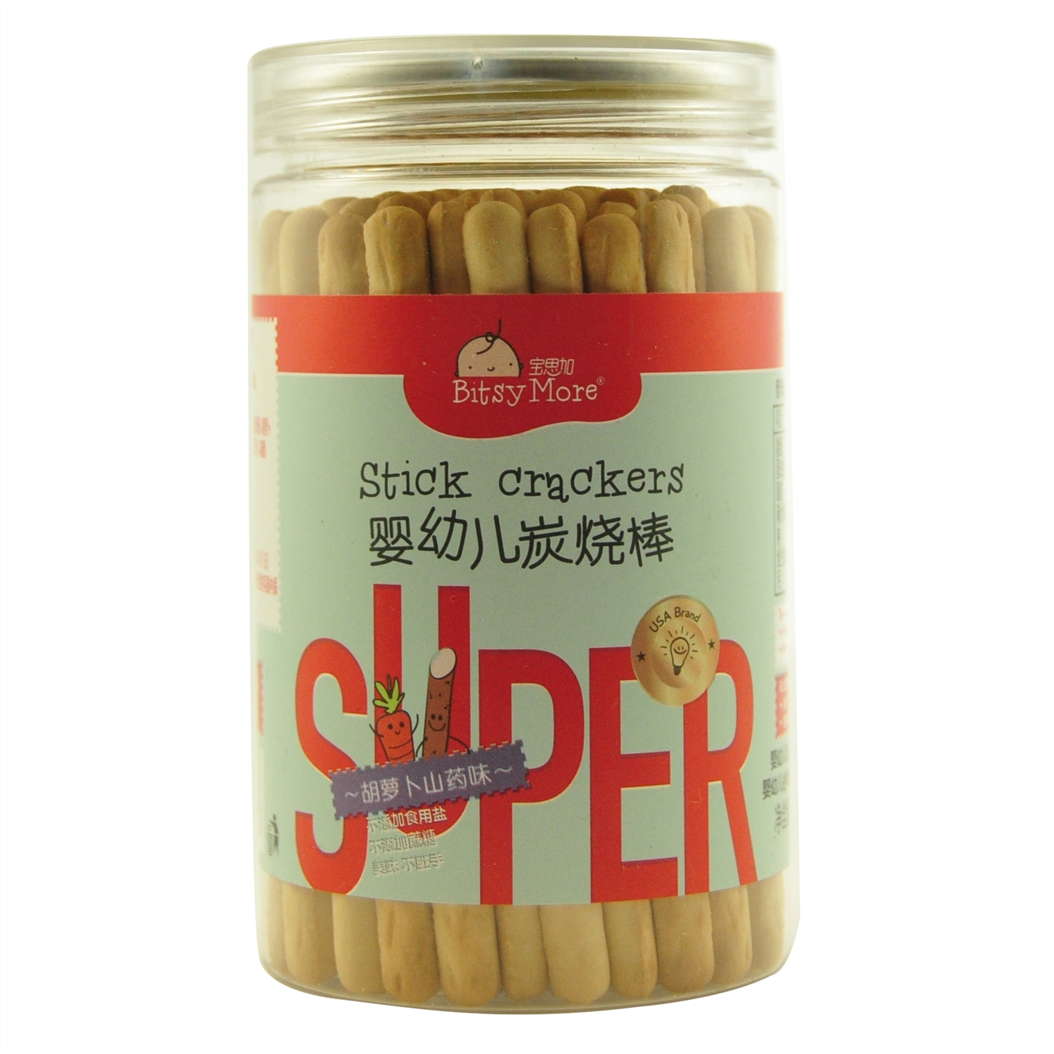 宝思加婴幼儿炭烧棒（胡萝卜山药味）