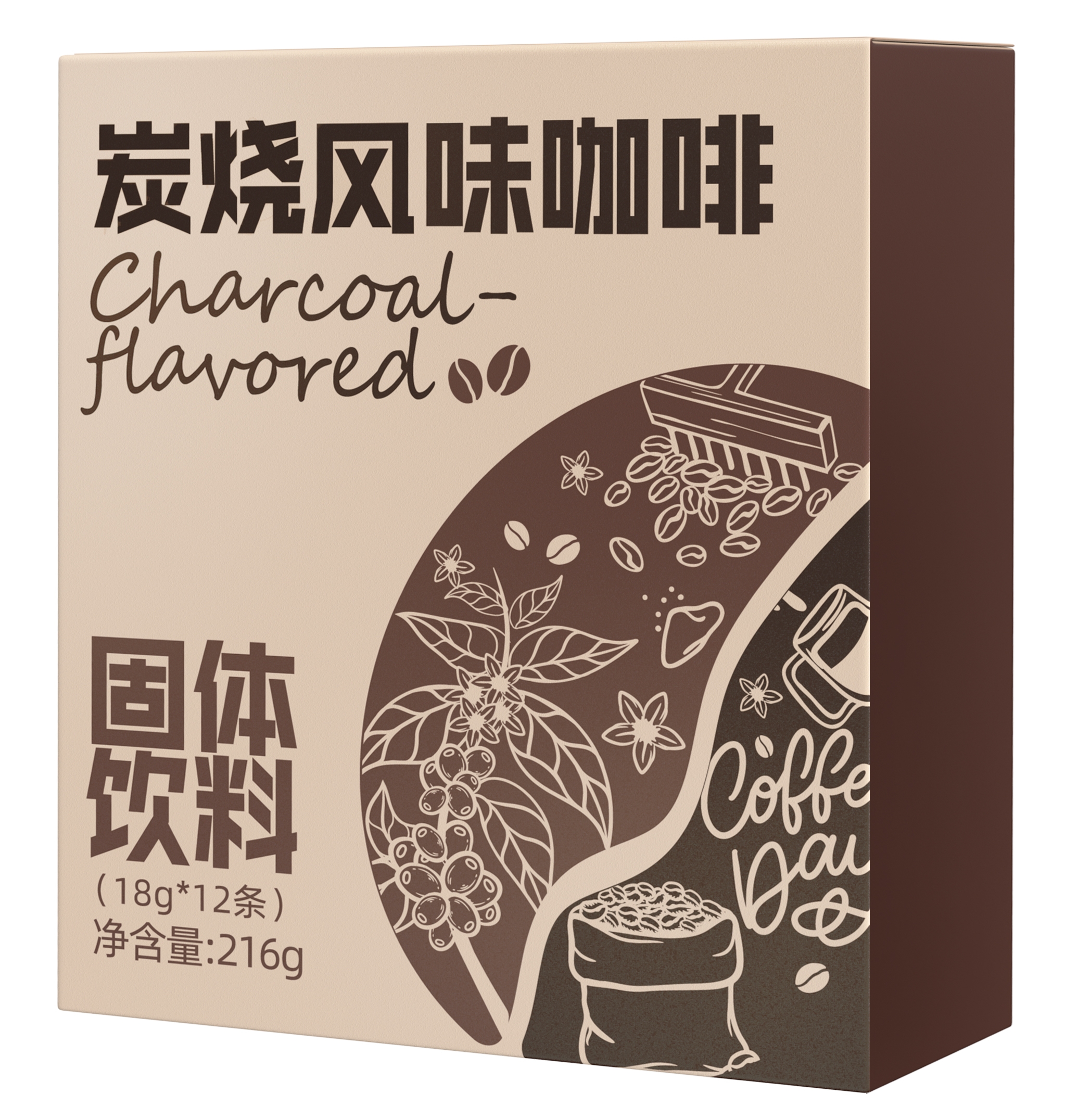 黑尔斯速溶咖啡 炭烧风味 12条盒装 三合一咖啡