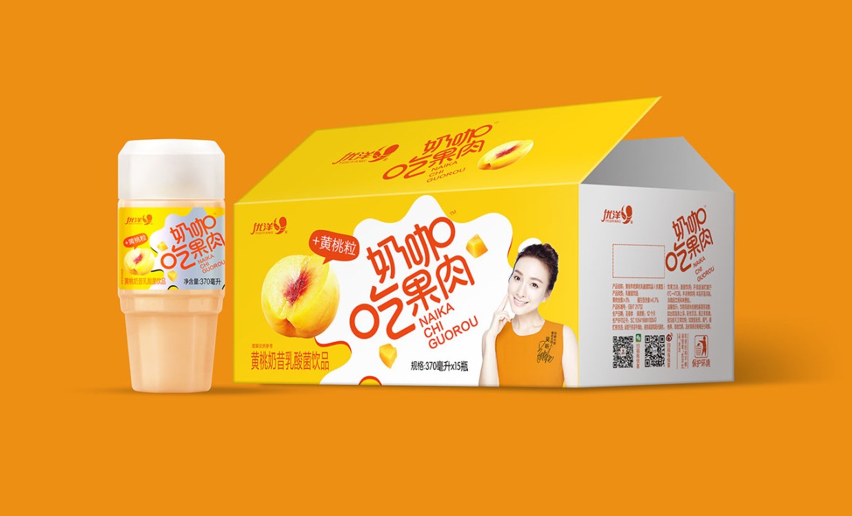370黄桃果粒乳酸菌饮品