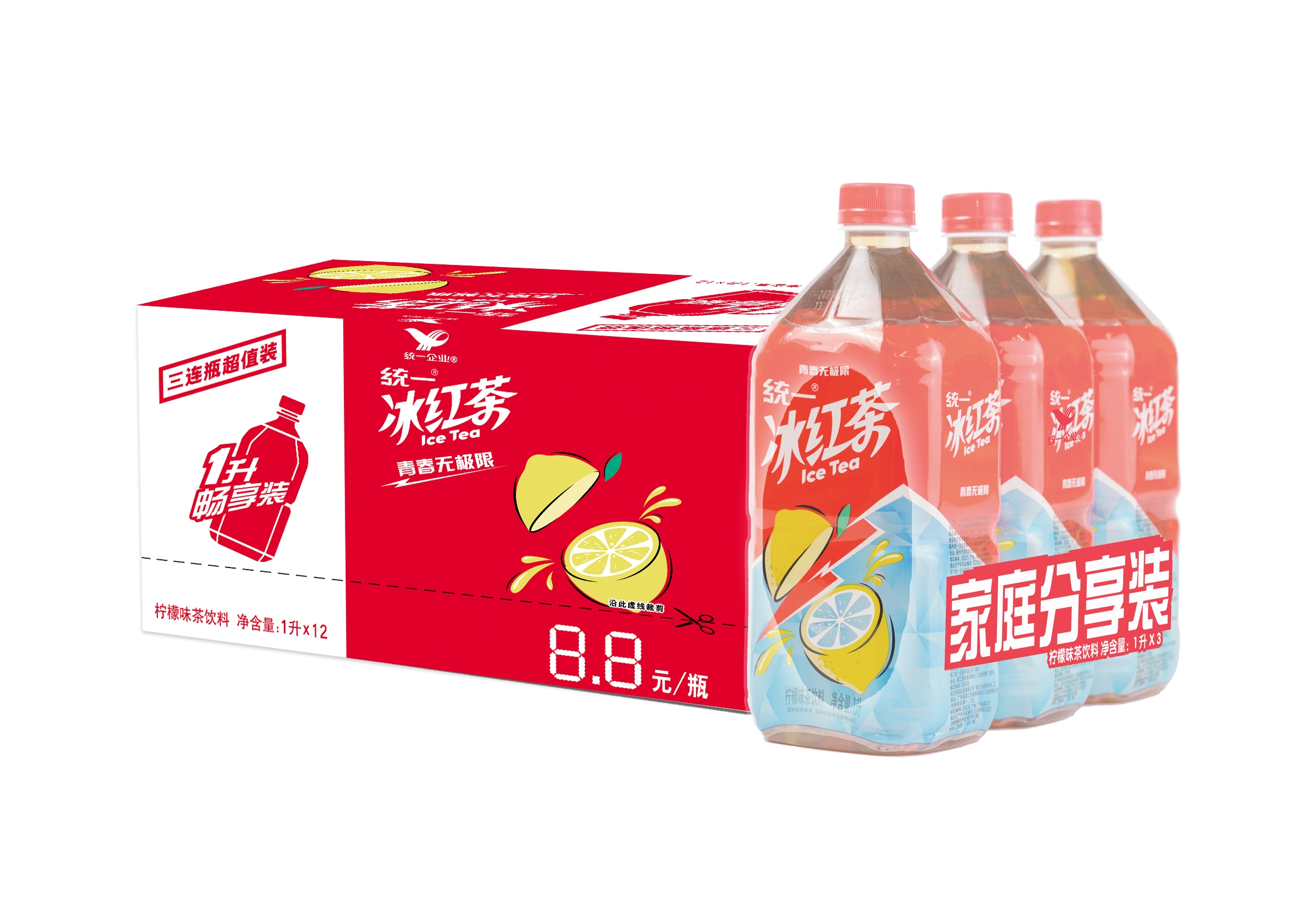 统一冰红茶1L*3连包（12入/箱）