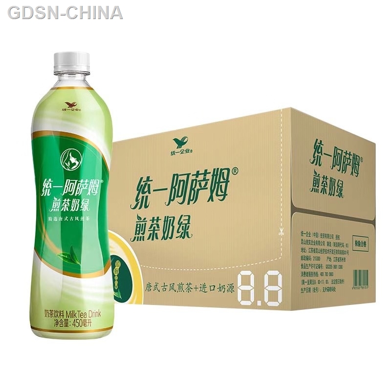 统一煎茶奶绿绿奶茶原味PET450ml*15瓶