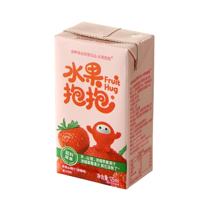 草莓味125ml水果抱抱山楂汁（利乐装）