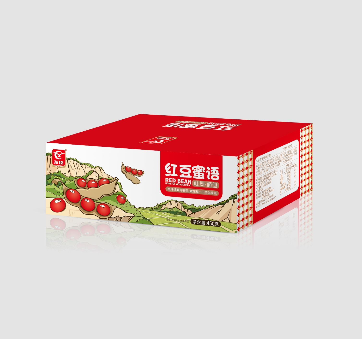 450g友臣红豆蜜语吐司面包