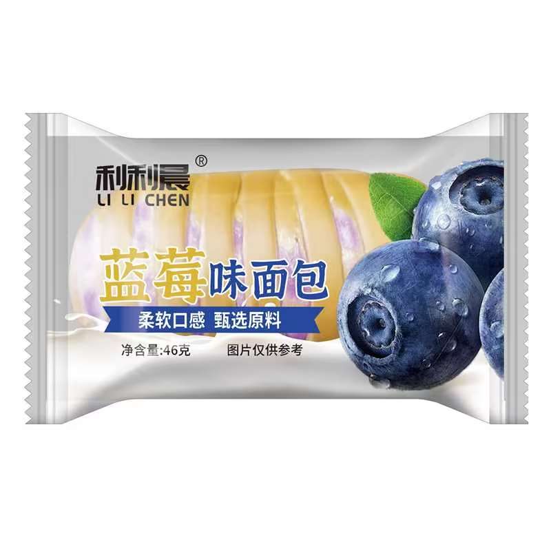 利利晨蓝莓味面包46克