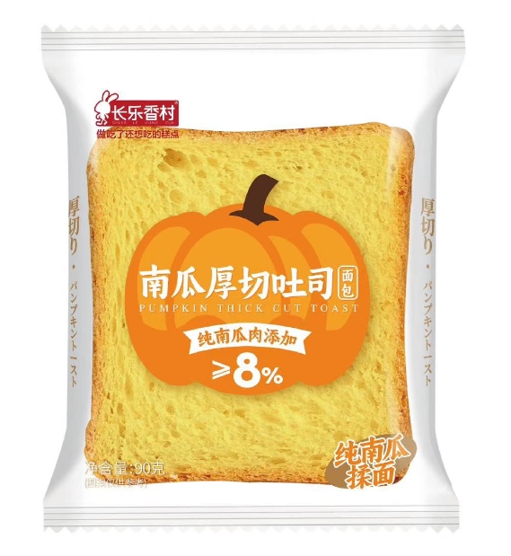 长乐香村南瓜厚切吐司面包90克