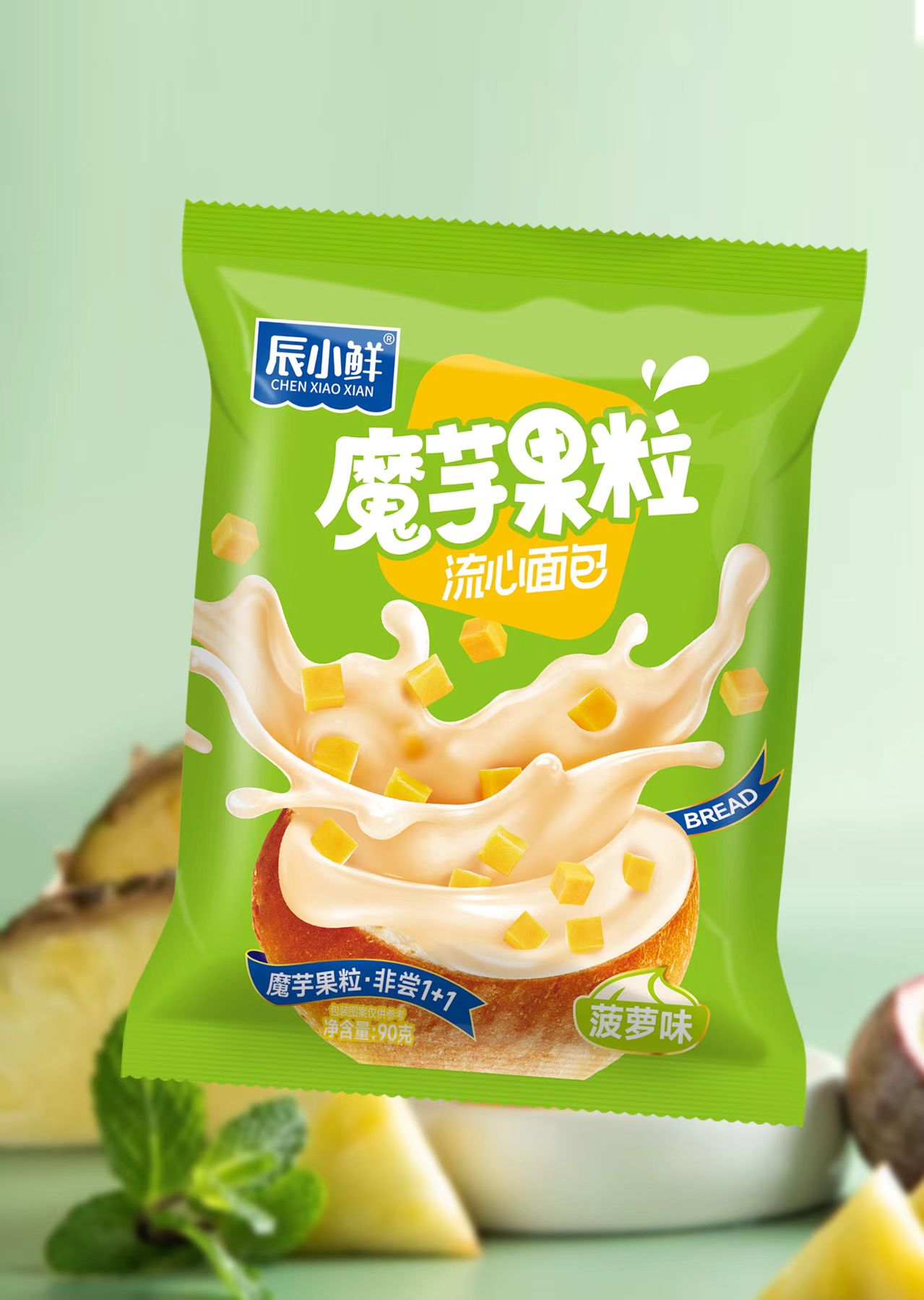 魔芋果粒流心面包菠萝味