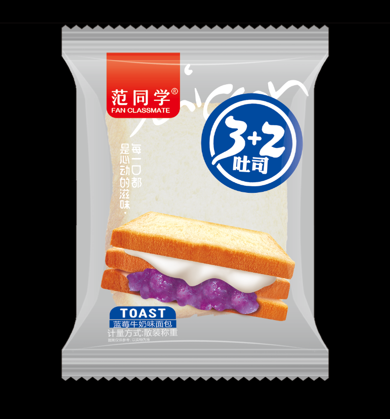 3+2蓝莓牛奶味面包