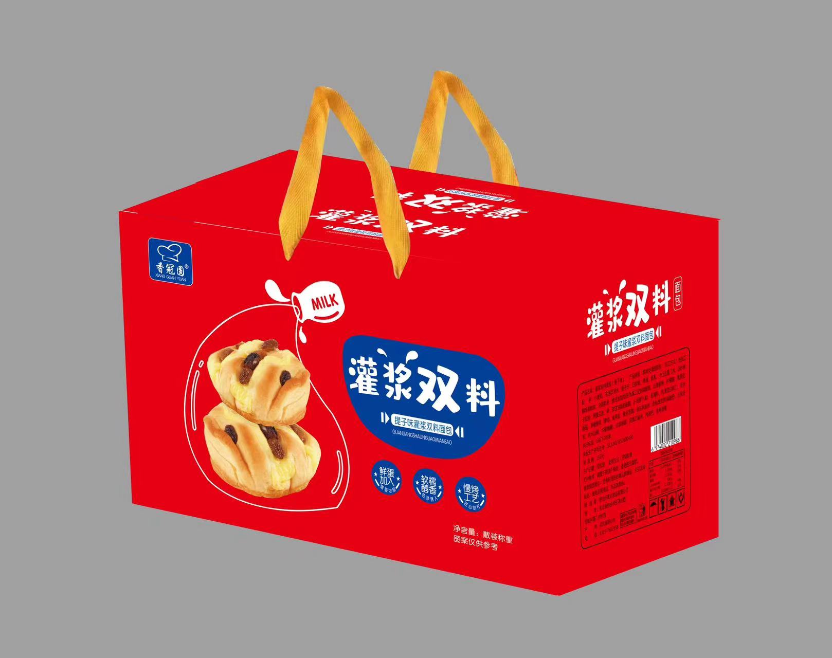 香冠圆灌浆双料面包（提子味）1箱