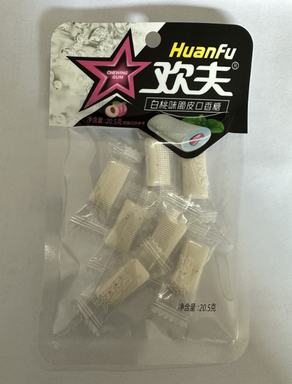 欢夫脆皮口香糖-白桃味