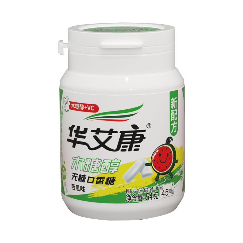 华艾康木糖醇无糖口香糖（西瓜味）54克