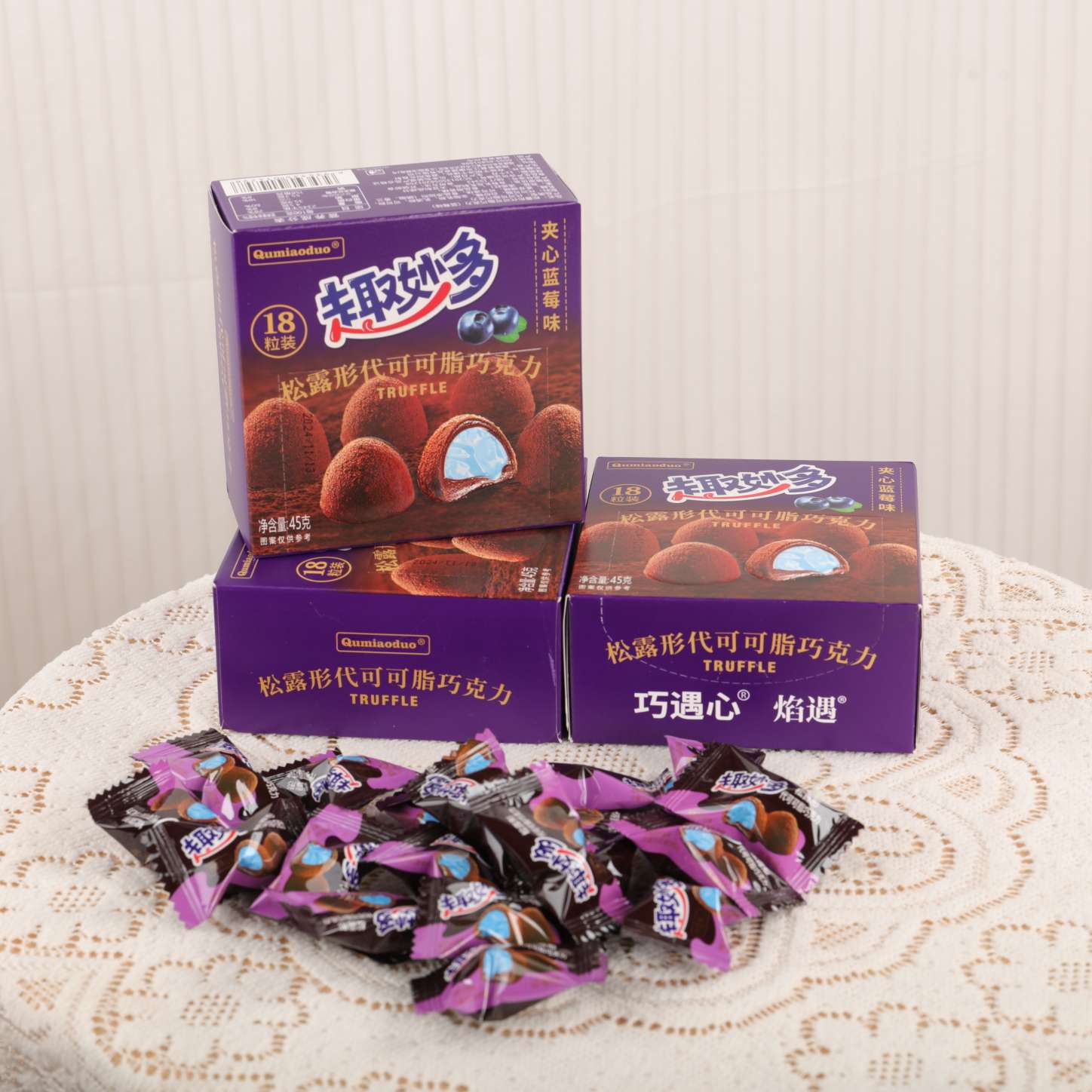 趣妙多松露形代可可脂巧克力(蓝莓味)蓝莓味45克