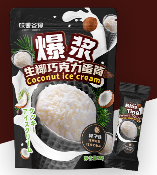 味睿谷得生椰椰蓉冰淇淋蛋筒（椰子味）68克