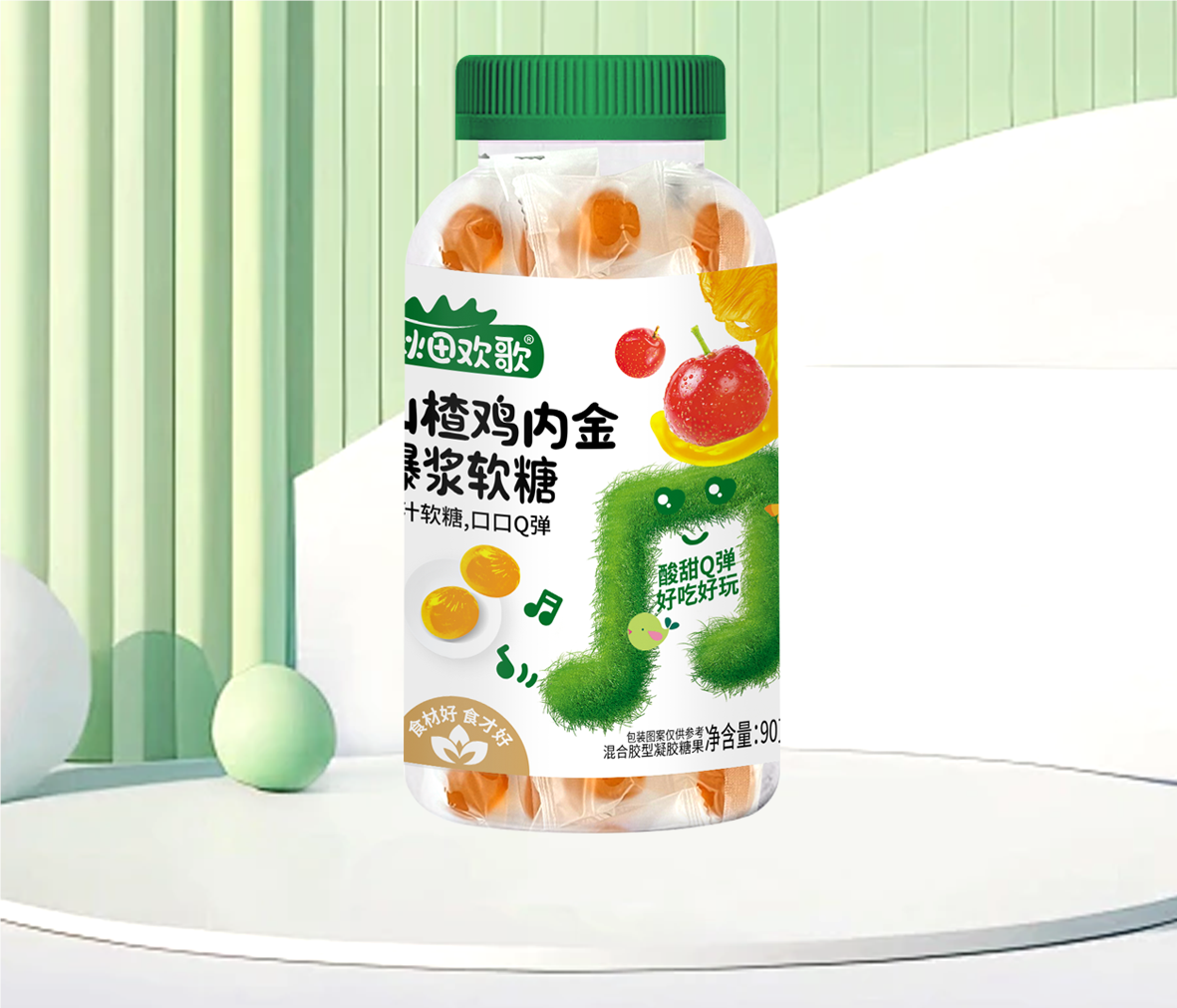 秋田欢歌-90g罐装爆浆软糖（山楂鸡内金）