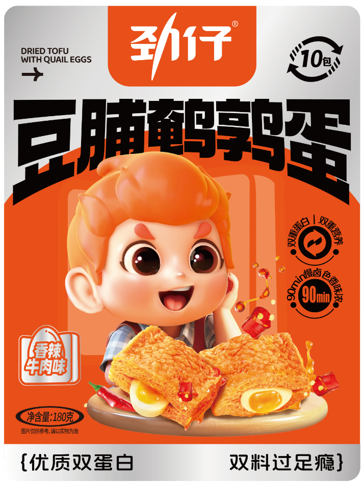 180g袋装豆脯鹌鹑蛋（香辣牛肉味）