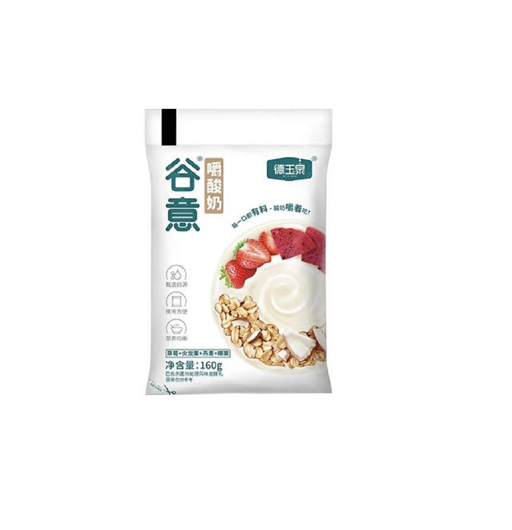 德玉泉谷意嚼酸奶草莓+火龙果160克