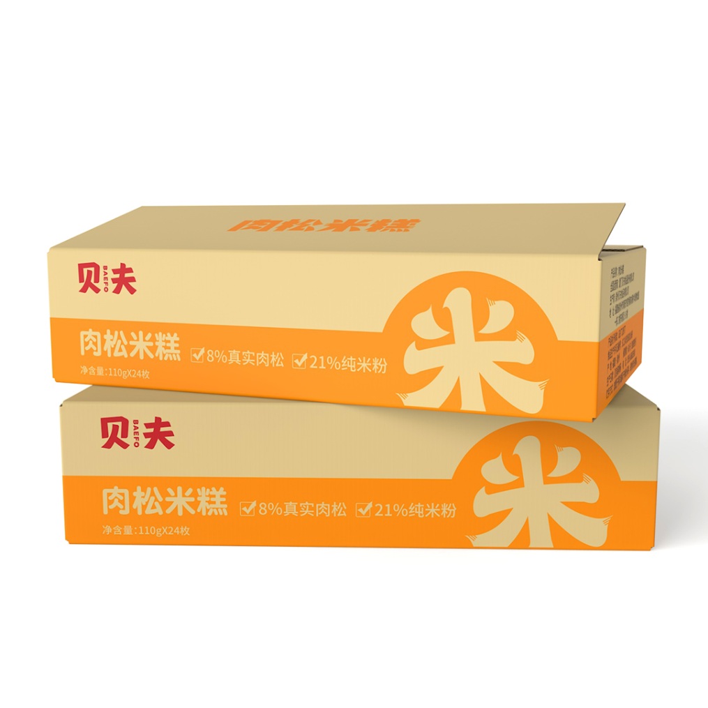 贝夫食品肉松米糕110克*24枚定量装