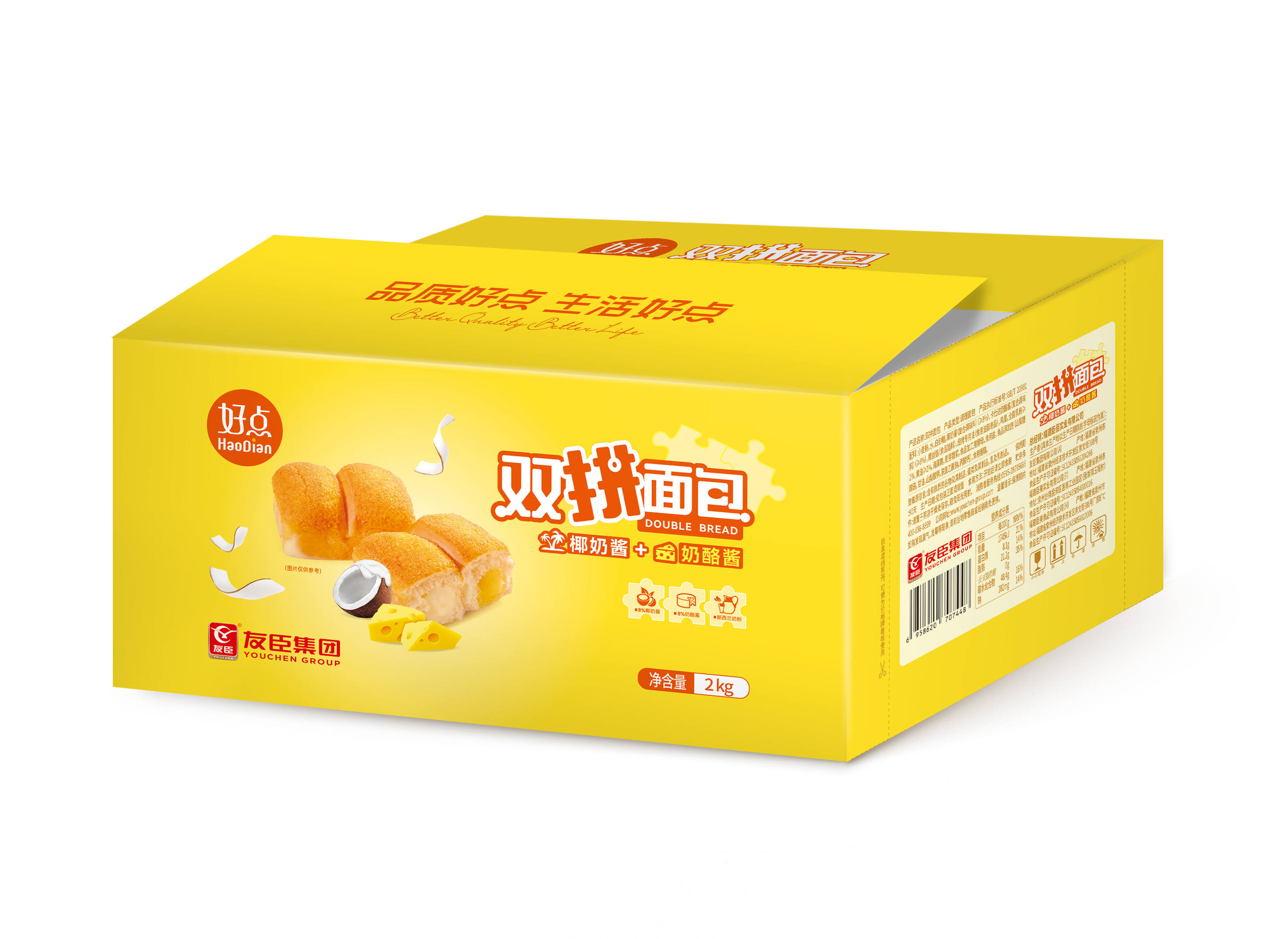 好点双拼面包-2kg彩箱