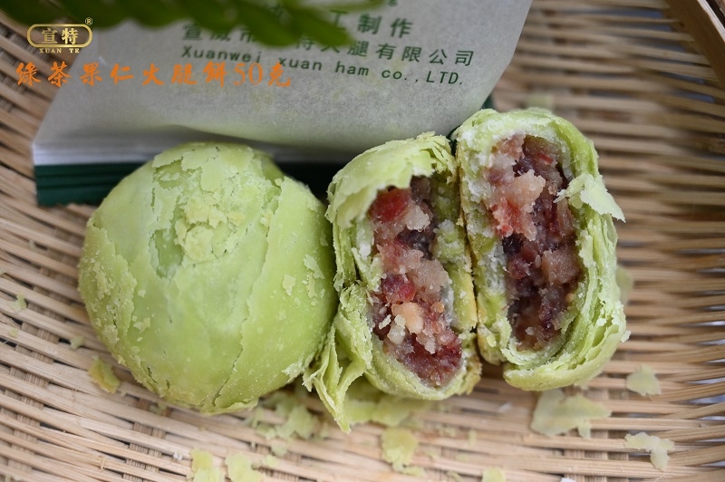 50克绿茶果仁火腿饼