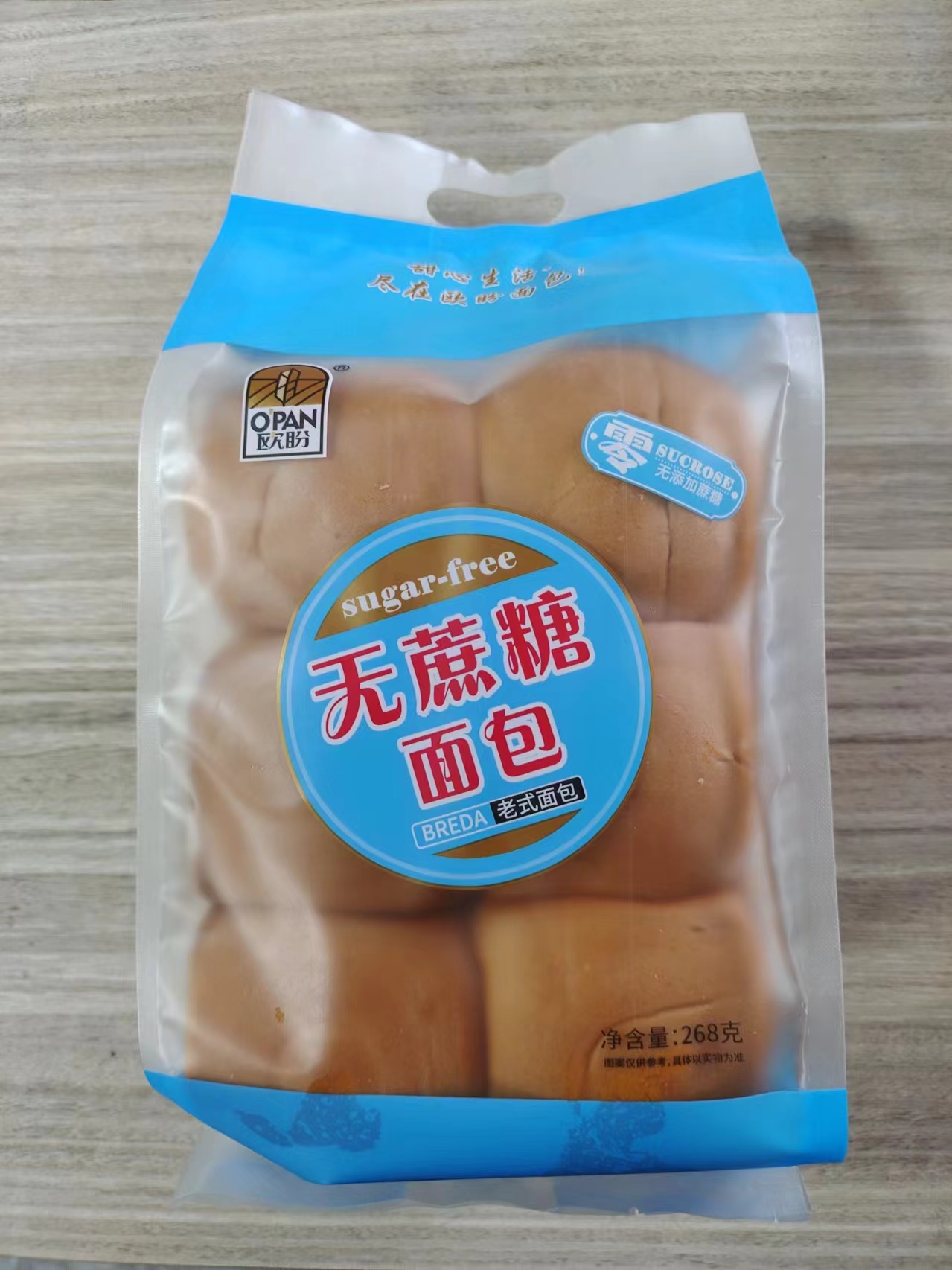 欧盼无蔗糖面包268克
